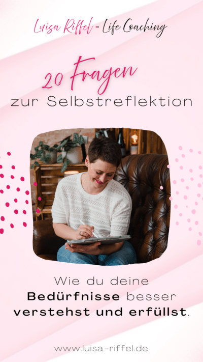 Illustration von Life Coach für Frauen in Berlin mit 20 Fragen zur Selbstreflexion für mehr Selbstfürsorge