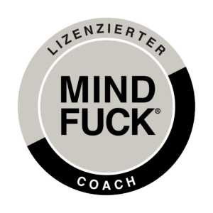 MINDFUCK® Coaching Siegel – Symbol für zertifizierte Coaching-Expertise zur Überwindung mentaler Selbstsabotage, klarer Denk- und Gefühlsmuster, zur Potenzialentfaltung und zu mehr Selbstvertrauen Lizensierte Mindfuck Coach nach Frau Dr. Petra Bock mit Sitz in Berlin